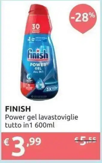 PiùMe FINISH Power gel lavastoviglie tutto in 1 600ml offerta
