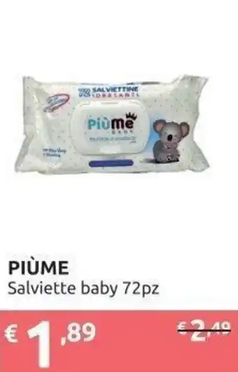 PiùMe PIÙME Salviette baby 72pz offerta