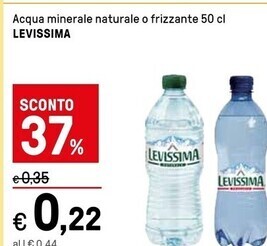 Levissima acqua minerale naturale o frizzante