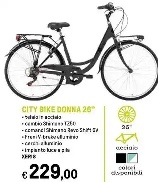 Iper La Grande Xeris - city bike donna 26 offerta