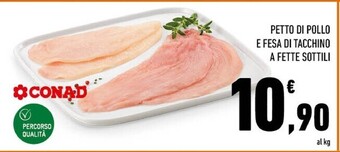 Conad Conad petto di pollo e fesa di tacchino a fette sottili offerta