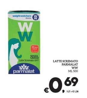 Il Centesimo Parmalat latte parzialmente scremato ww offerta
