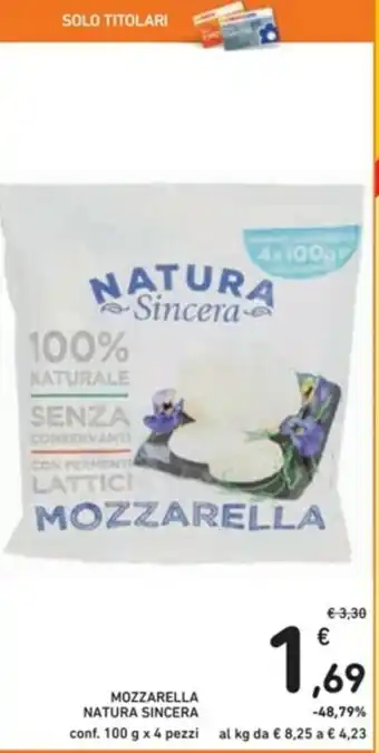 Spazio Conad Natura Sincera Mozzarella 100g x 4 pezzi offerta