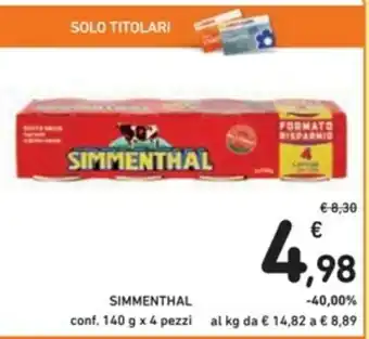 Spazio Conad Simmenthal 140g x 4 pezzi offerta