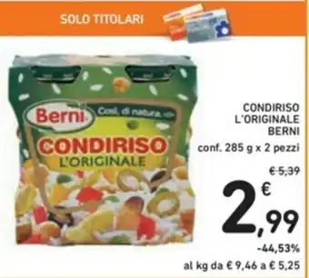 Spazio Conad Berni Condiriso L'Originale 285g x 2 pezzi offerta