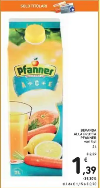 Spazio Conad Pfanner Alla Frutta Bevanda 2l offerta