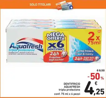 Spazio Conad Aquafresh Dentifricio 75ml x 6 pezzi offerta