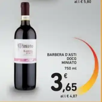 Spazio Conad Miniato Barbera D'Asti Docg 750ml offerta