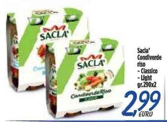 Sacla' Condiverde riso - Classico - Light gr.290x2