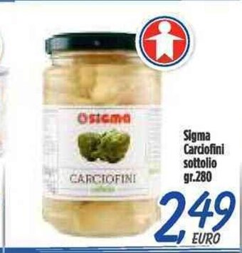 Orizzonte Supermercati Sigma Carciofini sottolio gr. 280 offerta