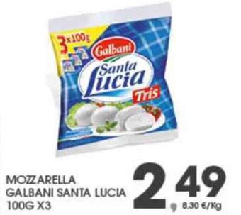 Interspar MOZZARELLA GALBANI SANTA LUCIA 100G X3 offerta