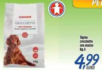 Orizzonte Supermercati Sigma crocchette con manzo kg.4 offerta