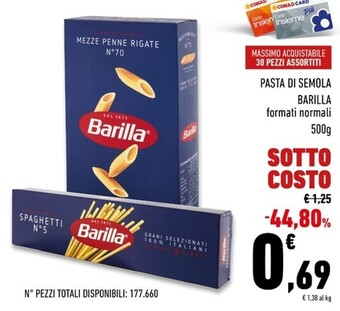 Conad Superstore Barilla pasta di semola offerta