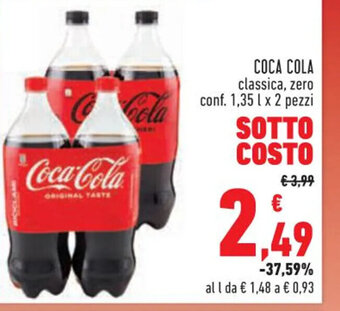 Conad Margherita COCA COLA classica, zero conf. 1,35 l x 2 pezzi offerta