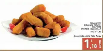 Spazio Conad Crochette di Carne e Patate, Polpette Spinaci E Mozzarella offerta