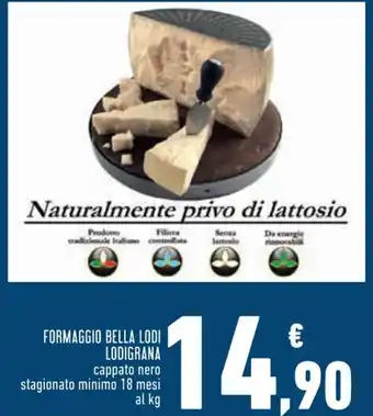 FORMAGGIO BELLA LODI LODIGRANA cappato nero stagionato minimo 18 mesi al kg