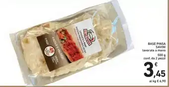 Spazio Conad Savini Base Pinsa 500g 2 pezzi offerta
