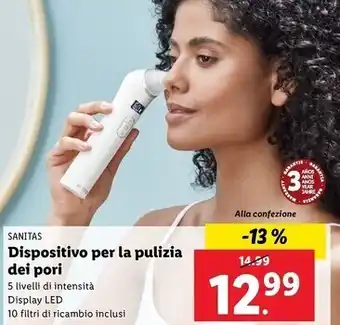 Lidl Sanitas dispositivo per la pulizia dei pori offerta