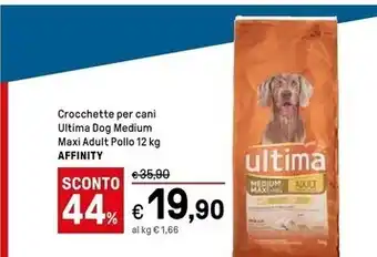 Iper La Grande Ultima affinity crocchette per cani dog medium maxi adult pollo offerta