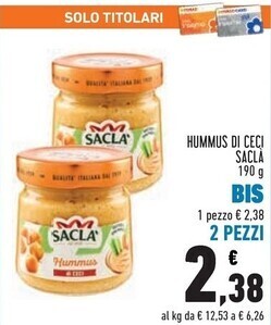 Conad City Saclà hummus di ceci offerta