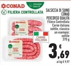Conad City Conad salsiccia di suino percorso qualita offerta
