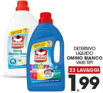 Eurospar DETERSIVO LIQUIDO OMINO BIANCO VARI TIPI 23 LAVAGGI offerta