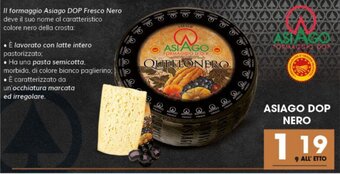 Eurospar ASIAGO DOP NERO offerta