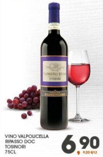 Eurospar VINO VALPOLICELLA RIPASSO DOC TOSINORI 75CL offerta