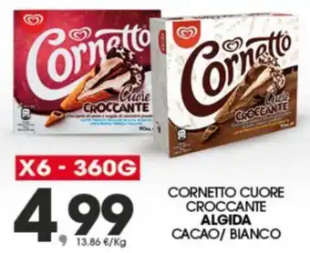 Eurospar CORNETTO CUORE CROCCANTE ALGIDA x6 - 360 g offerta