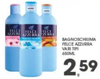 Eurospar BAGNOSCHIUMA FELCE AZZURRA VARI TIPI 650ML offerta