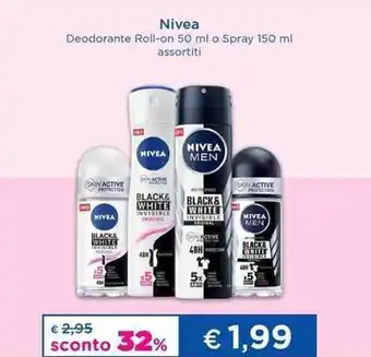 Acqua & Sapone Nivea Deodorante Roll-on 50 ml o Spray 150 ml assortiti offerta