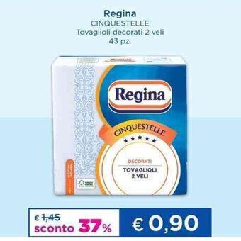 Acqua & Sapone Regina CINQUESTELLE Tovaglioli decorati 2 veli 43 pz. offerta