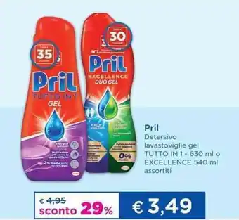 Acqua & Sapone Pril Detersivo lavastoviglie gel TUTTO IN 1 - 630 ml o EXCELLENCE 540 ml assortiti offerta