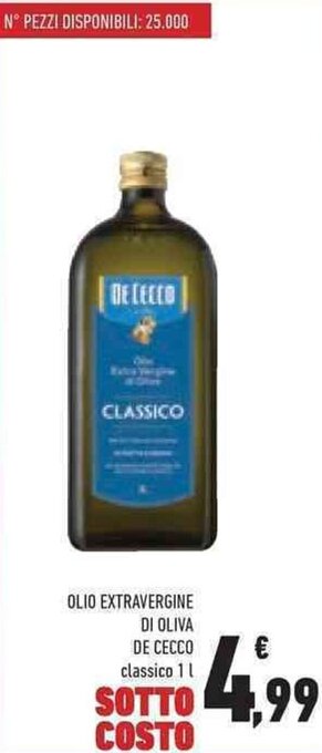 Conad OLIO EXTRAVERGINE DI OLIVA DE CECCO classico 1 l offerta
