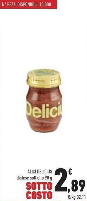 Conad ALICI DELICIUS distese sott'olio 90 g offerta