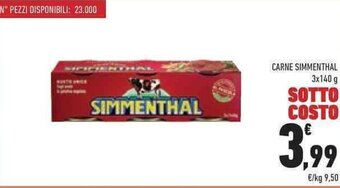 Conad CARNE SIMMENTHAL 3x140 g offerta