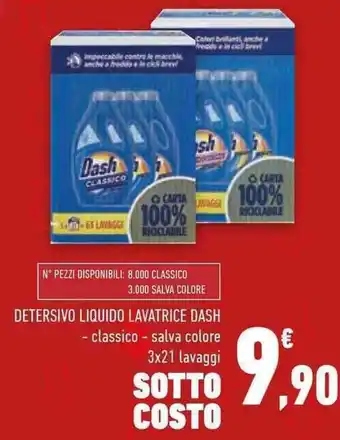 Conad DETERSIVO LIQUIDO LAVATRICE DASH 3x21 lavaggi offerta