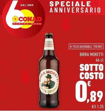 Conad BIRRA MORETTI 66 cl offerta