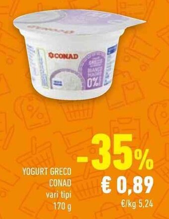 Conad YOGURT GRECO CONAD 170 g offerta