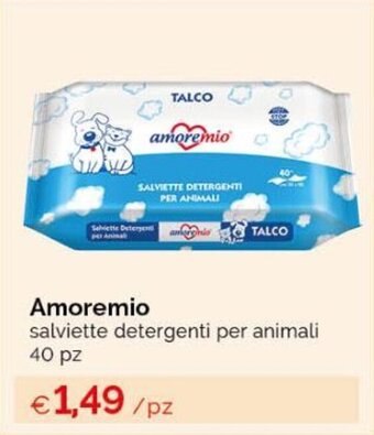 Amoremio salviette detergenti per animali 40 pz