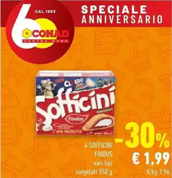 Conad 4 SOFFICINI FINDUS surgelati 250 g offerta