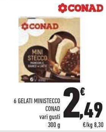 Conad 6 GELATI MINISTECCO CONAD 300 g offerta