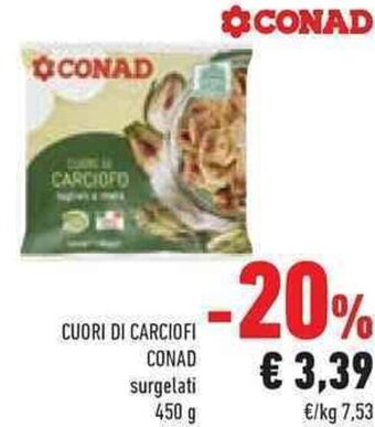 Conad CUORI DI CARCIOFI CONAD surgelati 450 g offerta