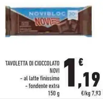 Conad TAVOLETTA DI CIOCCOLATO NOVI 150 g offerta