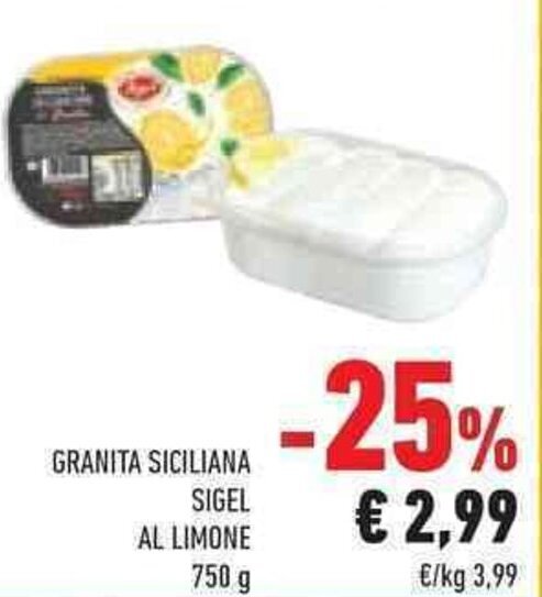 Conad GRANITA SICILIANA SIGEL AL LIMONE 750 g offerta