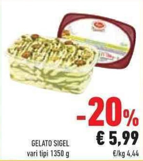 Conad GELATO SIGEL vari tipi 1350 g offerta