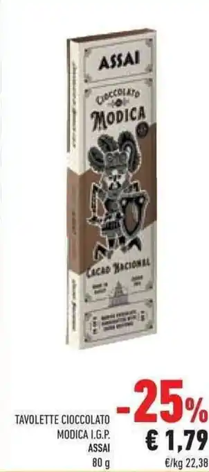 Conad TAVOLETTE CIOCCOLATO MODICA I.G.P. ASSAI 80 g offerta