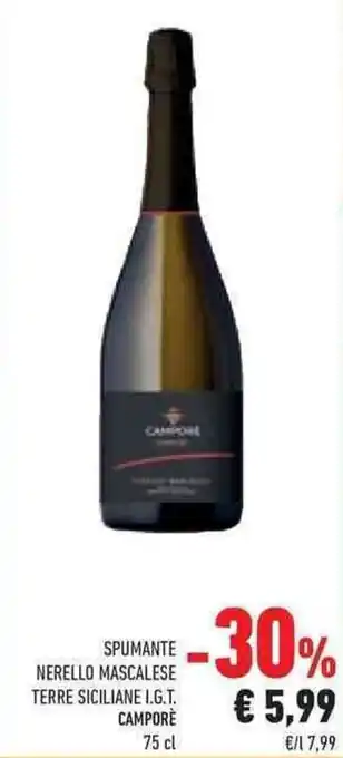 Conad SPUMANTE NERELLO MASCALESE TERRE SICILIANE I.G.T. CAMPORÈ 75 cl offerta
