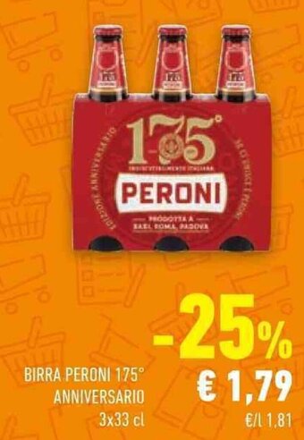 Conad BIRRA PERONI 175° ANNIVERSARIO 3x33 cl offerta