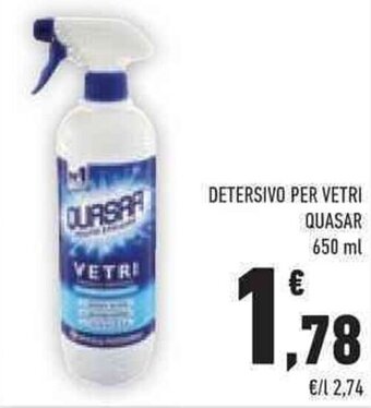Conad DETERSIVO PER VETRI QUASAR 650 ml offerta